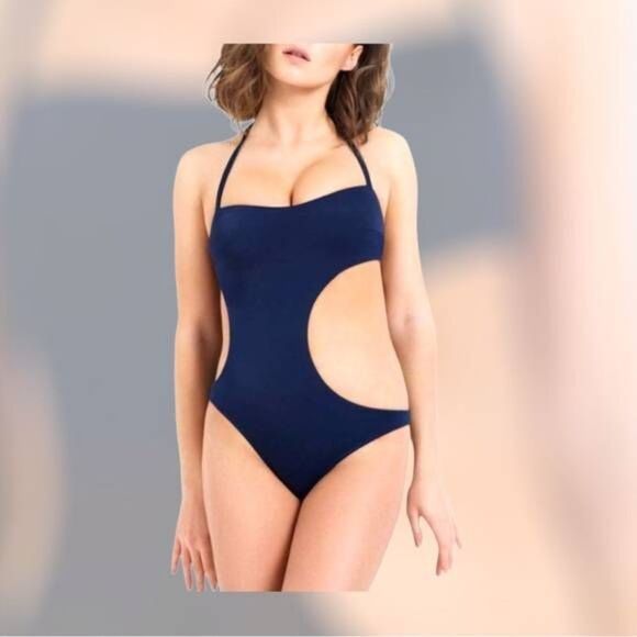 NWT L'Agent by Agent Provocateur Agata One Piece Swimsuit in Navy Size Medium - Picture 1 of 6